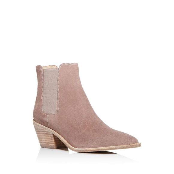 KENNETH COLE Womens Taupe Beige Chelsea Mesa Slip On Leather Booties 7 M